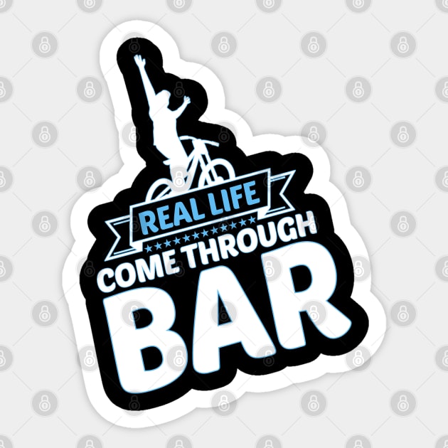 Funny cycling real life come through bar Sticker by onalive